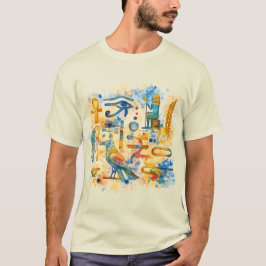 Camiseta Jeroglíficos del Antiguo Egipto Ojo de Horus y Ank