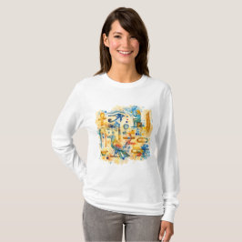 Camiseta Jeroglíficos del Antiguo Egipto Ojo de Horus y Ank