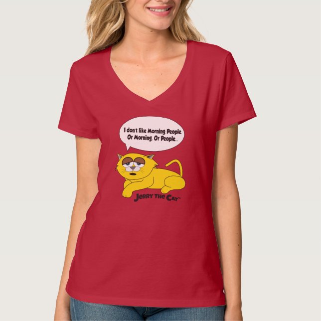 Camiseta Jerry el gato (no me gusta la gente de la mañana) (Anverso)