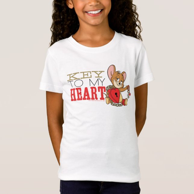 Camiseta Jerry Mouse "Key To My Heart" Valentine (Anverso)