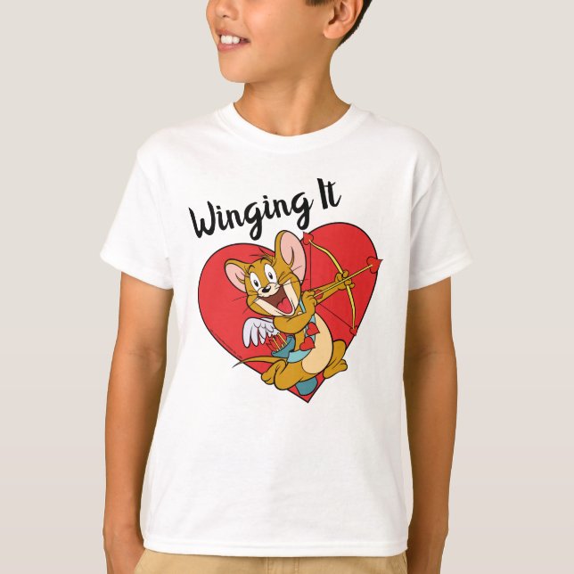 Camiseta Jerry Mouse vestido como Valentine Cupido (Anverso)