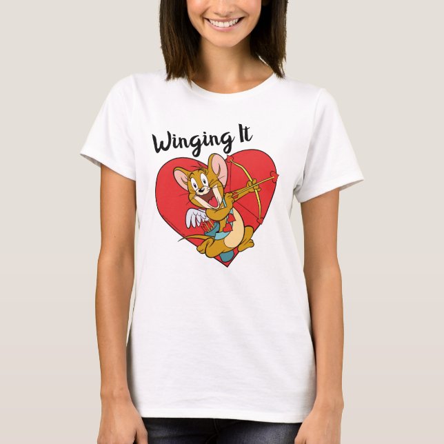 Camiseta Jerry Mouse vestido como Valentine Cupido (Anverso)
