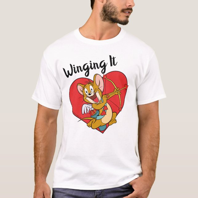 Camiseta Jerry Mouse vestido como Valentine Cupido (Anverso)