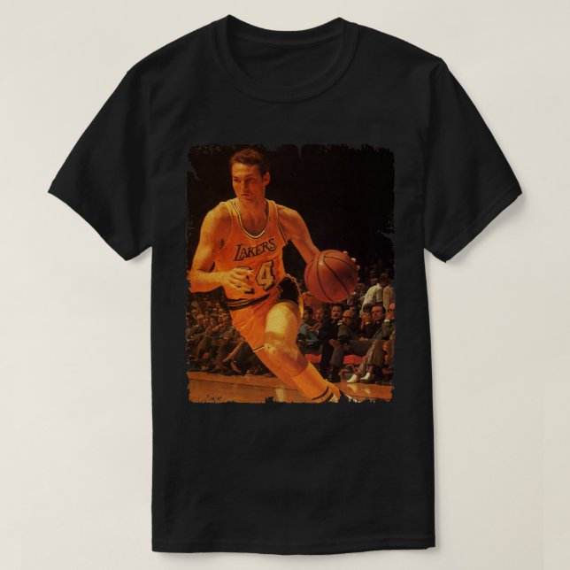 Camiseta Jerry West Vintage Design Of Basketball 3 (Diseño del anverso)