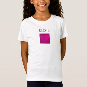 Camiseta jersey del chica del corazón rosa oscuro,