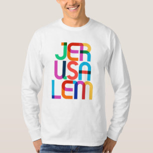 Camiseta Jerusalén Palestina Israel Letras Arte Pop