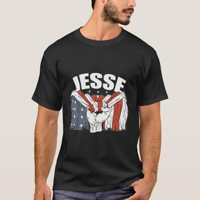Camiseta Jesse Birthday Patriotic First Name Personalized U (Anverso)
