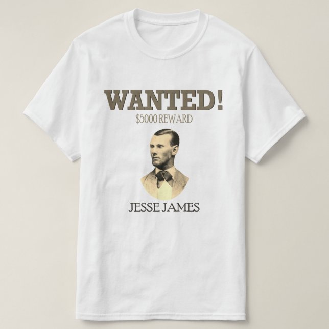 Camiseta Jesse James Wanted Outlaw 🚨 Wild West USA (Diseño del anverso)