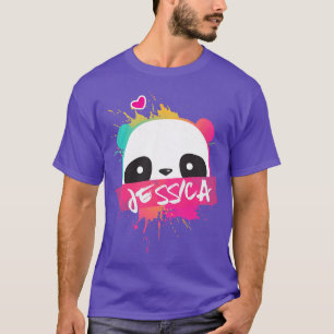 Camiseta JESSICA - Hermoso nombre chica con adorable Panda