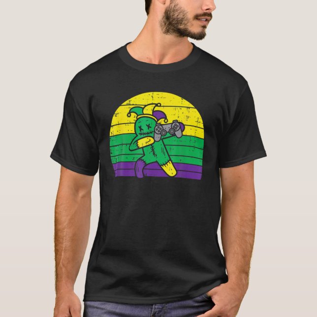 Camiseta Jester Dab Game Controller Mardi Gras Video Gamer (Anverso)