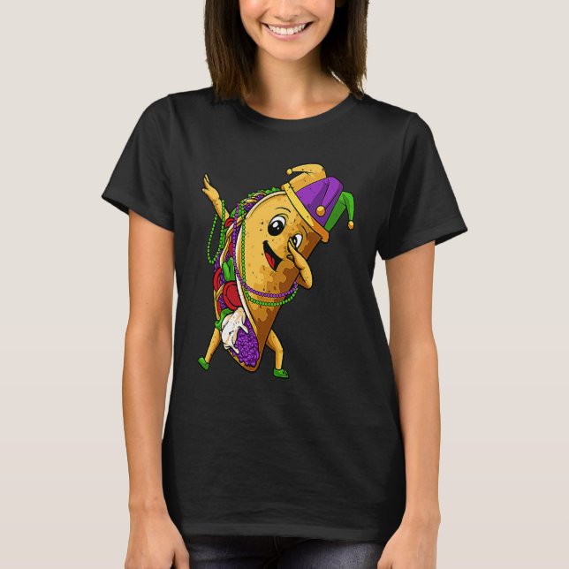 Camiseta Jester Dabbing Taco Mardi Gras Mexican Food Carniv (Anverso)