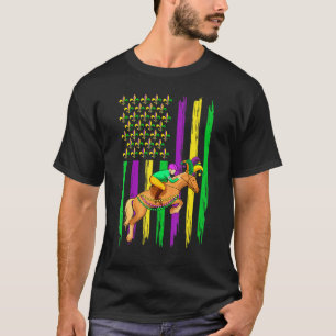 Camiseta Jester Ecuestre Gorra Bandera Retro Estadounidense