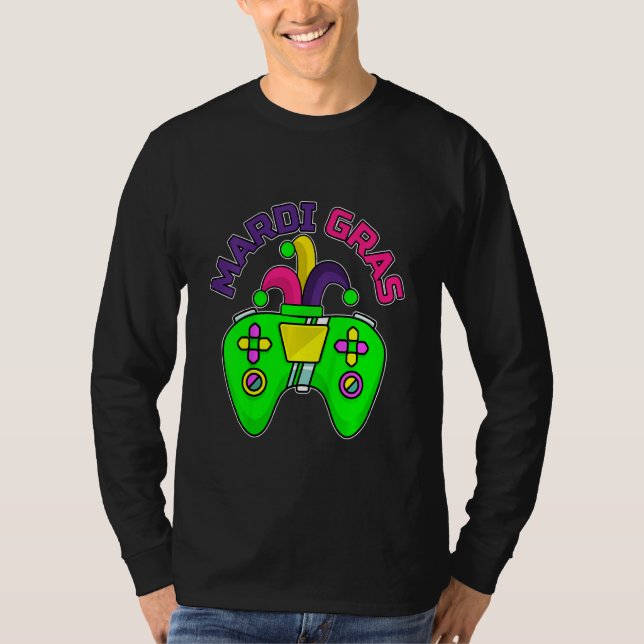 Camiseta Jester Mardi Gras Gamin, controlador de videojuego (Anverso)