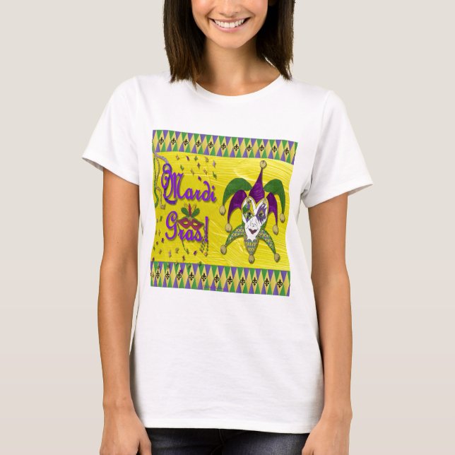 Camiseta Jester Mask Mardi Gras Harlequin (Anverso)
