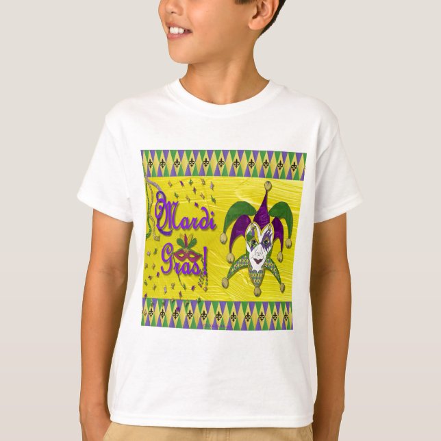 Camiseta Jester Mask Mardi Gras Harlequin (Anverso)