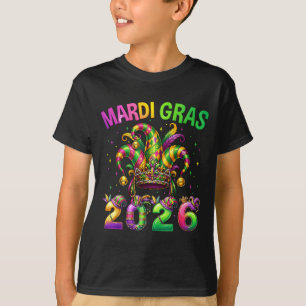 Camiseta Jester Mínimo Feliz Mardi Gras 2026