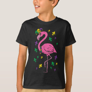 Camiseta Jester Pink Flamingo Bird Animal Cute Mardi Gras C