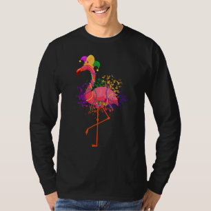 Camiseta Jester Pink Flamingo Bird Animal Cute Mardi Gras C
