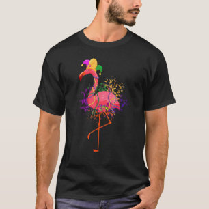 Camiseta Jester Pink Flamingo Bird Animal Cute Mardi Gras C