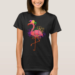Camiseta Jester Pink Flamingo Bird Animal Cute Mardi Gras C