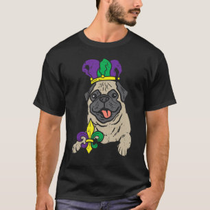 Camiseta Jester Pug Mardi Gras Divertidos Perros Hombres Mu
