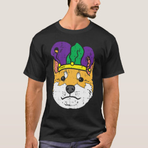 Camiseta Jester Shiba Inu Face Mardi Gras Hombres de Perro 