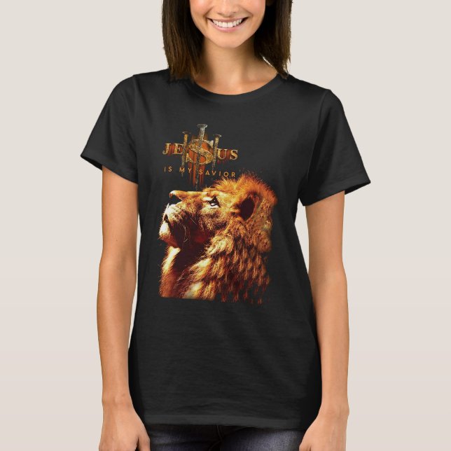Camiseta Jesu Is My Savior lion I can do all thing through  (Anverso)