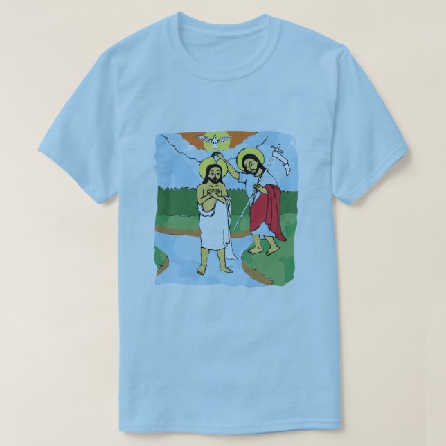 Camiseta Jesucristo Bautismo Timket etíope / ጥ ም ቀ ት ሸ ር ቲ  (Diseño del anverso)