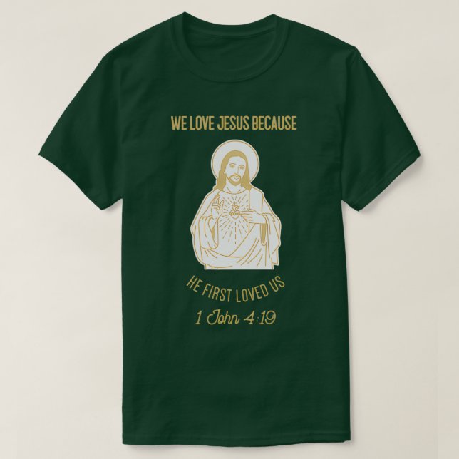 Camiseta Jesucristo con el dicho Nosotros te amamos a Jesuc (Diseño del anverso)