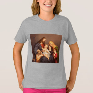 Camiseta Jesucristo con Niños Arte Premium Fino