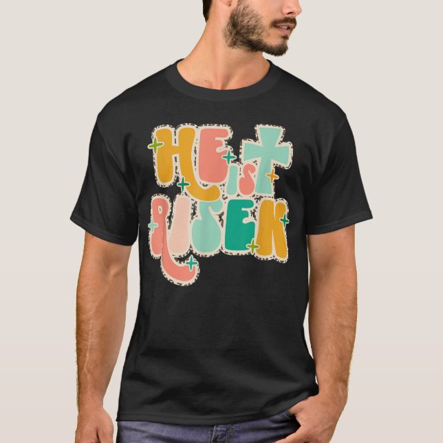 Camiseta Jesucristo cruza Él es cristiano naciente Jesús am (Anverso)