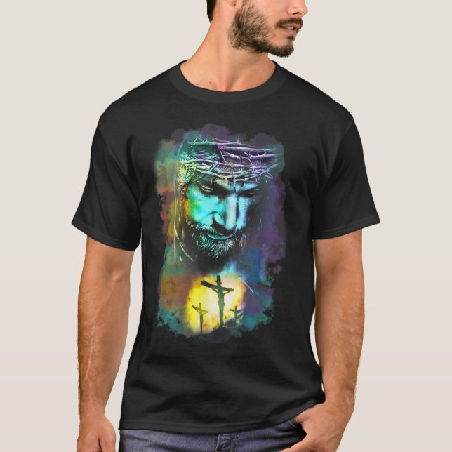 Camiseta Jesucristo cruza imágenes religiosas arte cristian (Anverso)