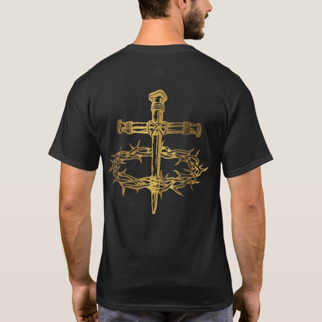 Camiseta Jesucristo cruza las uñas corona de ánimos (Reverso)