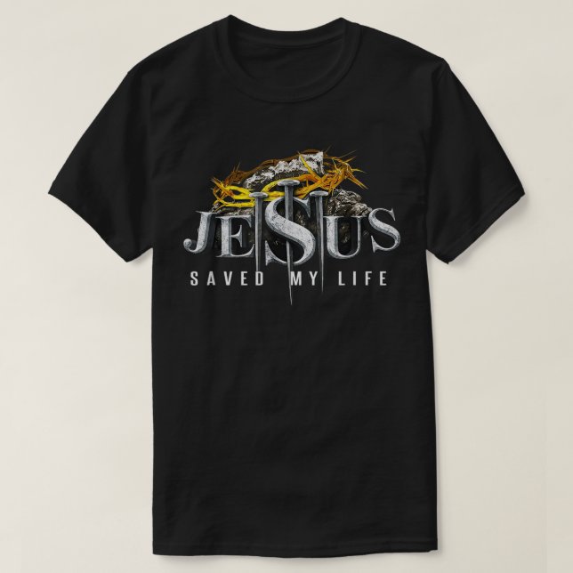 Camiseta Jesucristo cruzado salvó mi cita de la vida dicien (Diseño del anverso)