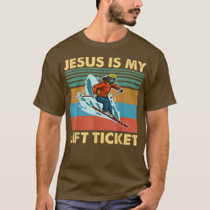 Camiseta Jesucristo De La Nieve Esquiar Vintage Mi Deporte