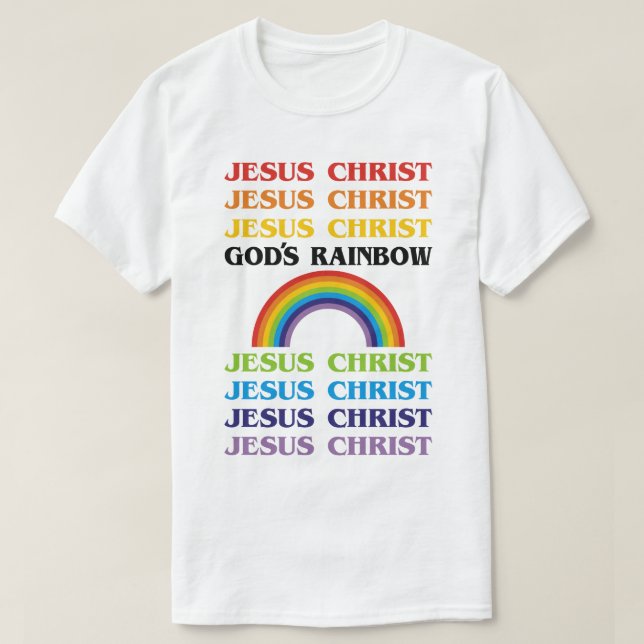 Camiseta Jesucristo del arco iris de dios (Diseño del anverso)