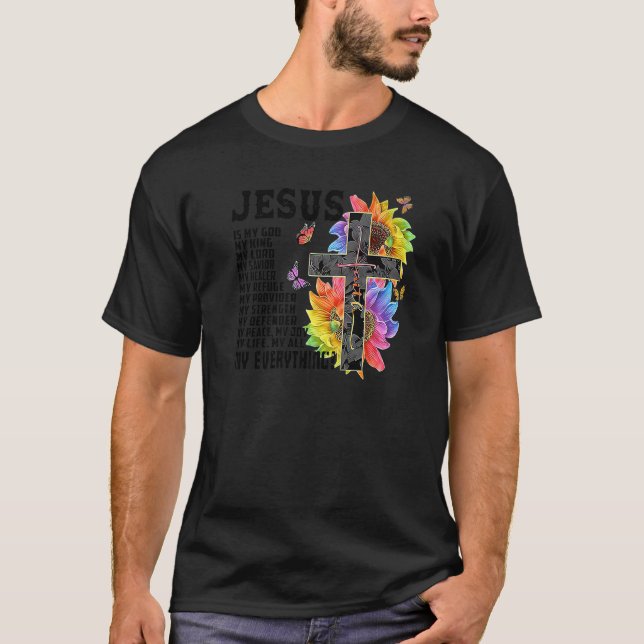 Camiseta Jesucristo Dios mi Señor mi Salvador Flor cruza Cr (Anverso)