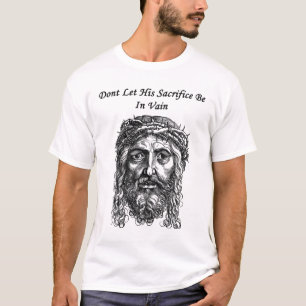 Camiseta Jesucristo enfrenta sacrificar el arte de la cita 