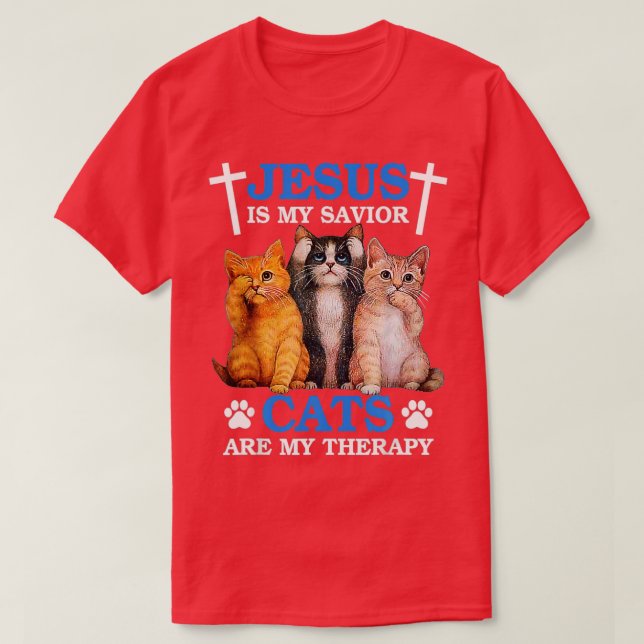 Camiseta Jesucristo es mi gato salvador es mi fidelidad ter (Diseño del anverso)