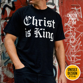Camiseta Jesucristo es Rey - estilo gótico grunge erosionad