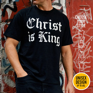 Camiseta Jesucristo es Rey - estilo gótico grunge erosionad