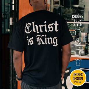Camiseta Jesucristo es Rey - estilo gótico grunge erosionad