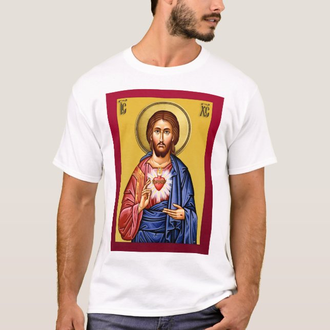 Camiseta Jesucristo hijo de Dios nuevo rojo (Anverso)