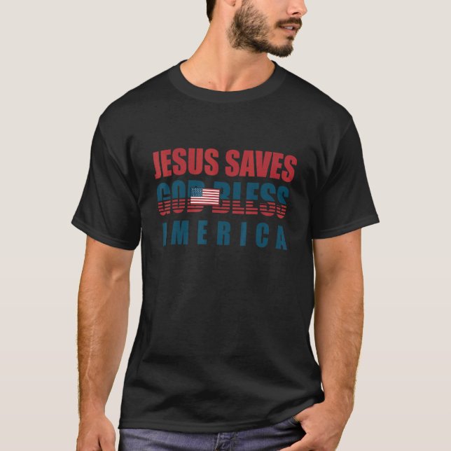 Camiseta Jesucristo Jesús salva a los Estados Unidos Dios b (Anverso)