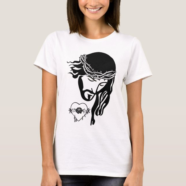 Camiseta Jesucristo lanza arte sangrante del corazón (Anverso)