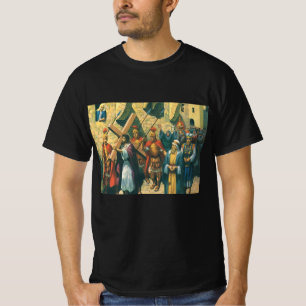Camiseta Jesucristo llevando la cruz a su crucifixión