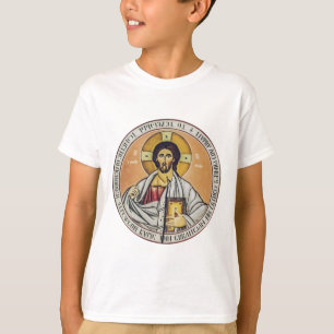 Camiseta Jesucristo Pantocrátor Arte de Icono Bizantino