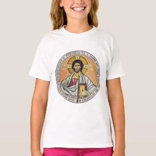 Camiseta Jesucristo Pantocrátor Arte de Icono Bizantino