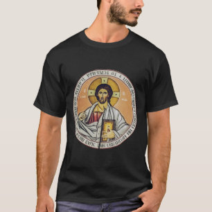 Camiseta Jesucristo Pantocrátor Arte de Iconos Bizantinos