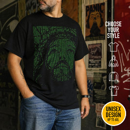 Camiseta Jesucristo Retro Friki Tecnología Arte Ascii 80s J